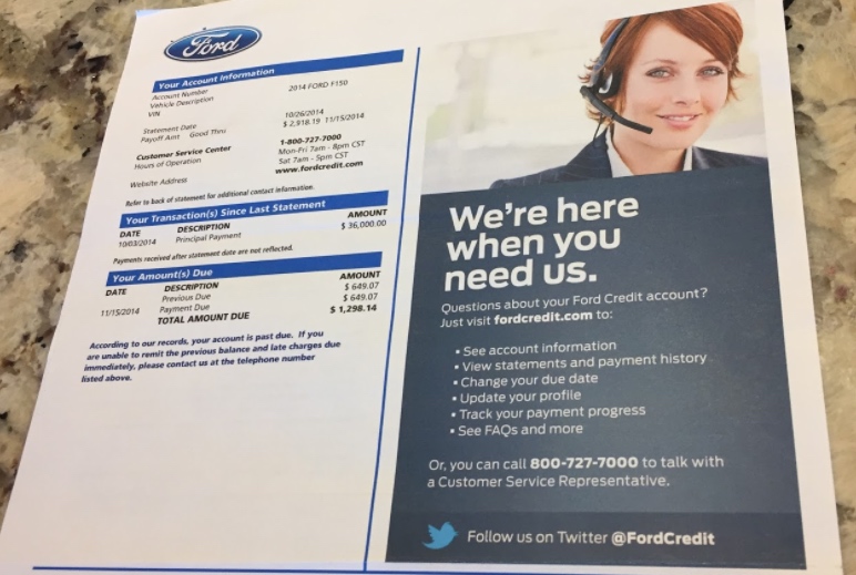 Ford Credit Invoice